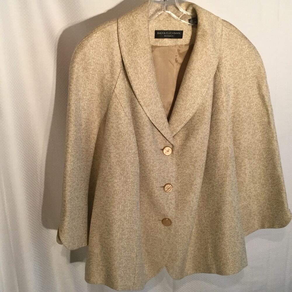 Designer tan 3/4 length sleeve jacket worn once
